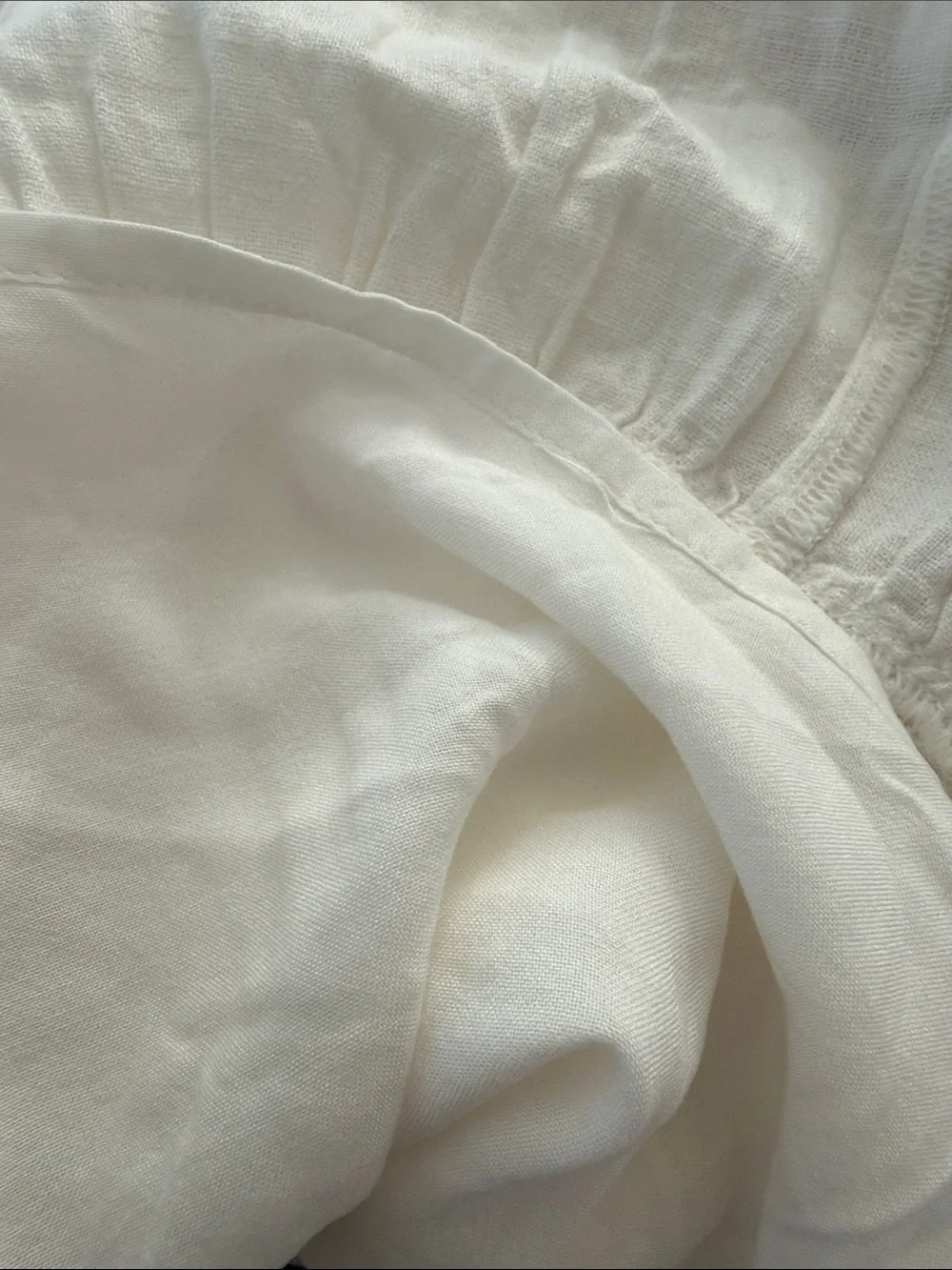 Abercrombie & Fitch Ivory Puff-Sleeve Smocked Tiered Maxi Dress